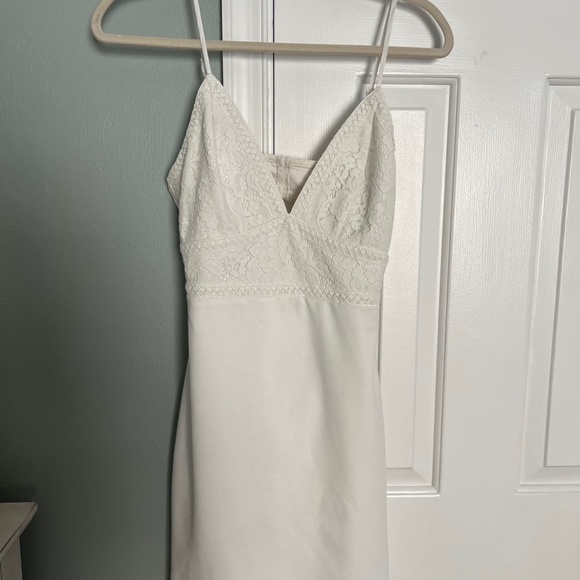 Lulus Mini off-white spaghetti strap body con dress. Size Small. - Picture 7 of 10